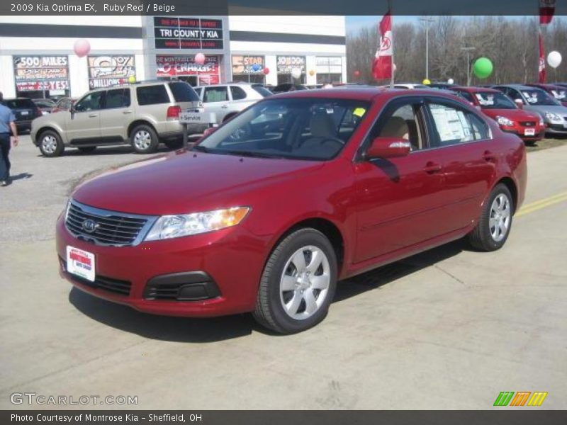 Ruby Red / Beige 2009 Kia Optima EX