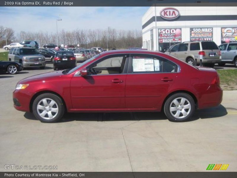 Ruby Red / Beige 2009 Kia Optima EX