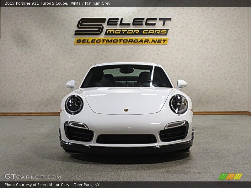 White / Platinum Grey 2015 Porsche 911 Turbo S Coupe