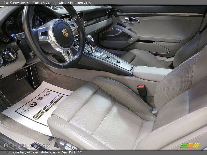 White / Platinum Grey 2015 Porsche 911 Turbo S Coupe