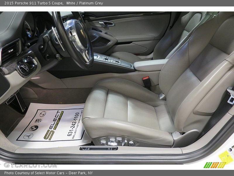 White / Platinum Grey 2015 Porsche 911 Turbo S Coupe
