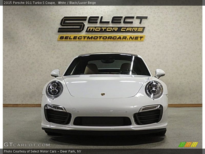 White / Black/Luxor Beige 2015 Porsche 911 Turbo S Coupe