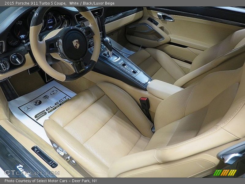White / Black/Luxor Beige 2015 Porsche 911 Turbo S Coupe