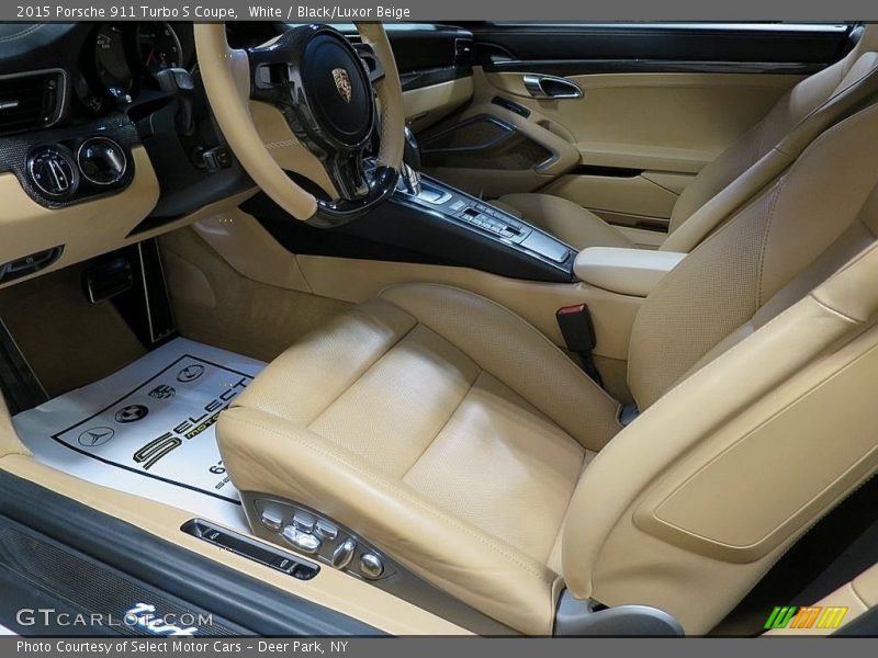 White / Black/Luxor Beige 2015 Porsche 911 Turbo S Coupe