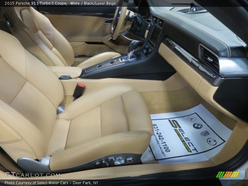 White / Black/Luxor Beige 2015 Porsche 911 Turbo S Coupe