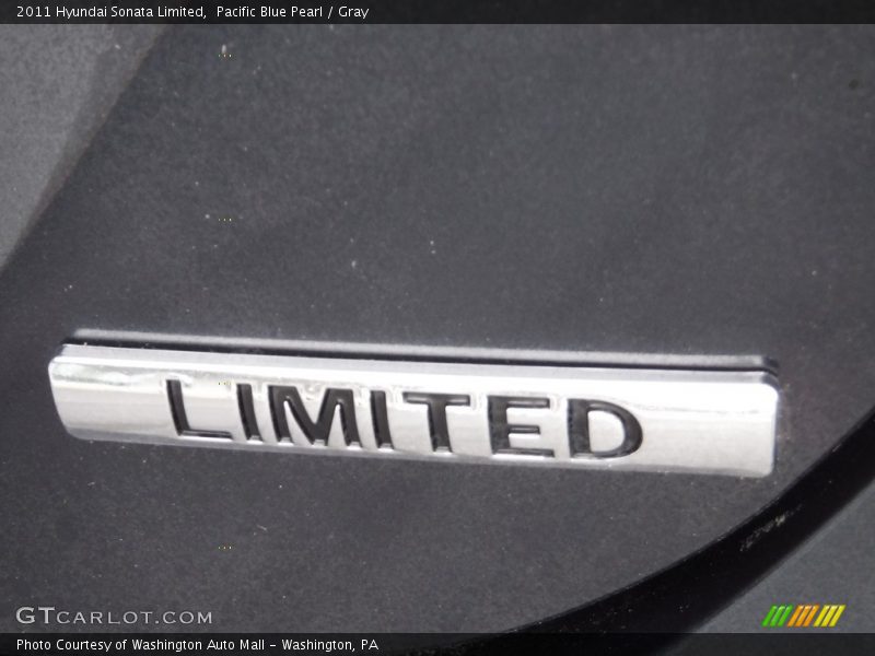 Pacific Blue Pearl / Gray 2011 Hyundai Sonata Limited