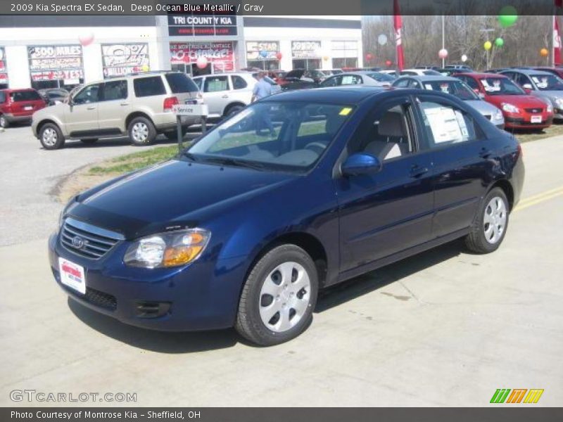 Deep Ocean Blue Metallic / Gray 2009 Kia Spectra EX Sedan