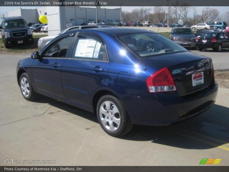 Deep Ocean Blue Metallic / Gray 2009 Kia Spectra EX Sedan
