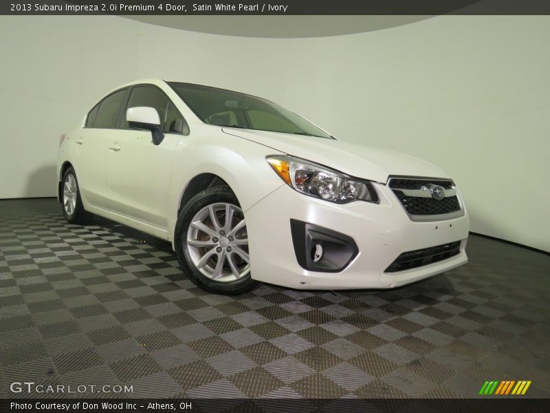 Satin White Pearl / Ivory 2013 Subaru Impreza 2.0i Premium 4 Door