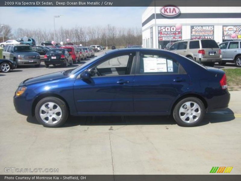 Deep Ocean Blue Metallic / Gray 2009 Kia Spectra EX Sedan