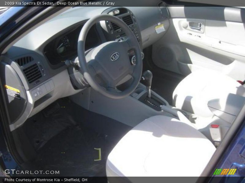Deep Ocean Blue Metallic / Gray 2009 Kia Spectra EX Sedan
