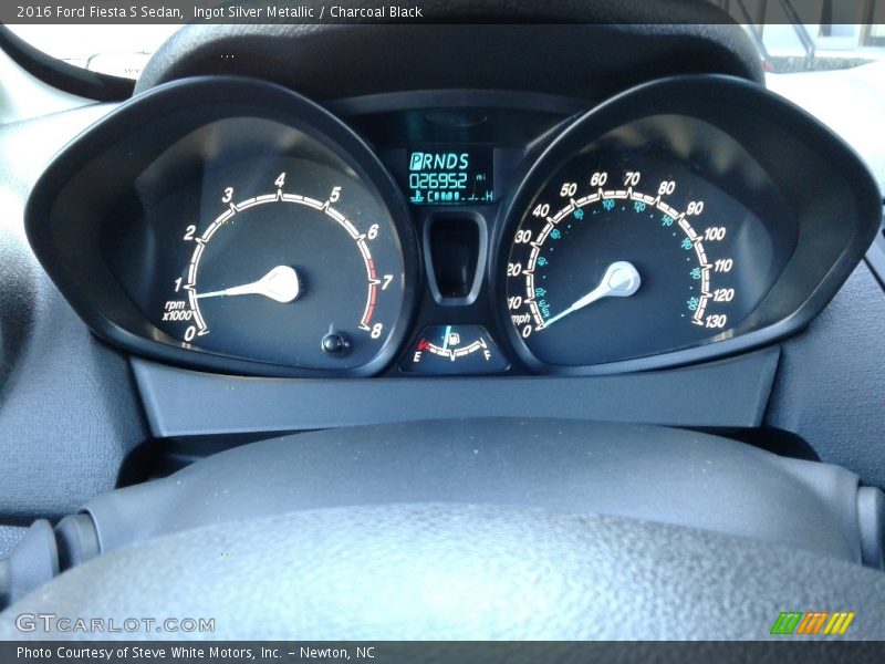 Ingot Silver Metallic / Charcoal Black 2016 Ford Fiesta S Sedan
