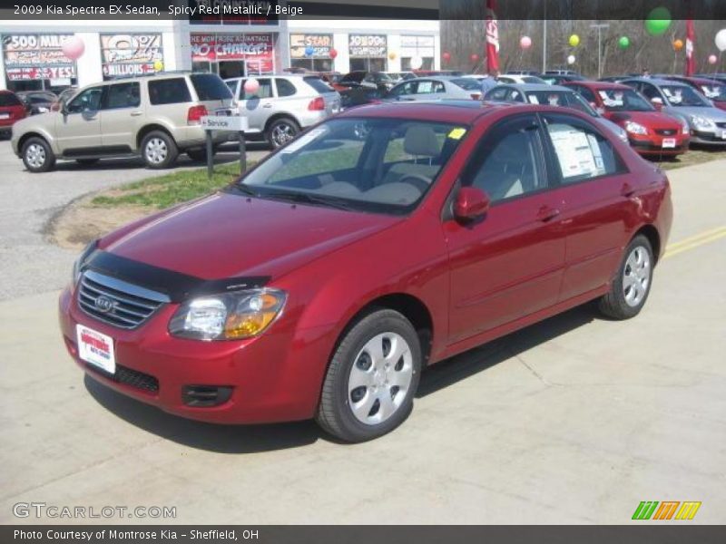 Spicy Red Metallic / Beige 2009 Kia Spectra EX Sedan