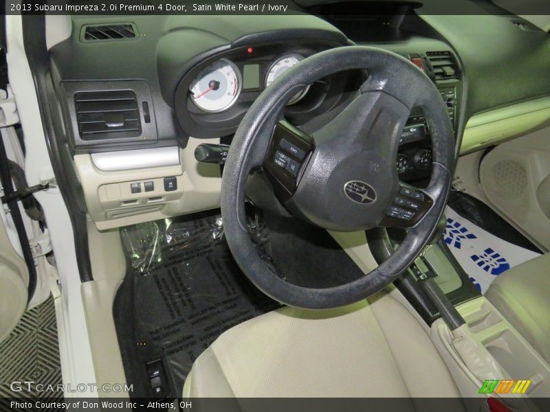 Satin White Pearl / Ivory 2013 Subaru Impreza 2.0i Premium 4 Door