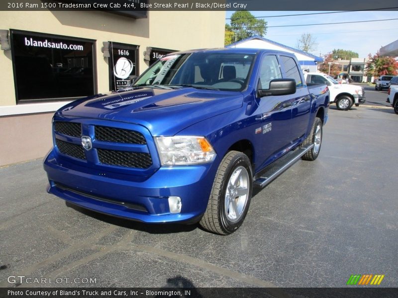 Blue Streak Pearl / Black/Diesel Gray 2016 Ram 1500 Tradesman Crew Cab 4x4