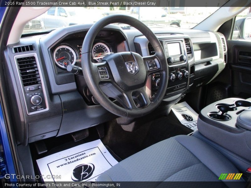 Blue Streak Pearl / Black/Diesel Gray 2016 Ram 1500 Tradesman Crew Cab 4x4