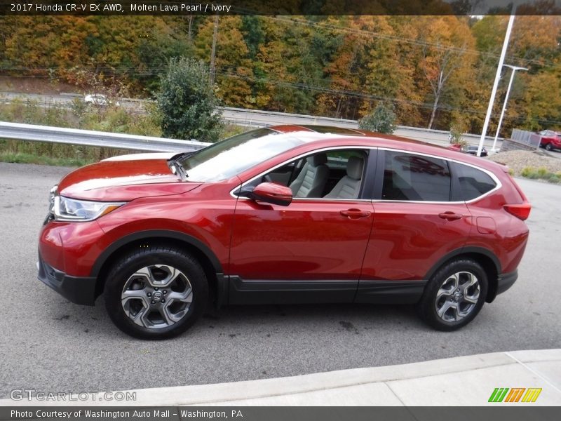 Molten Lava Pearl / Ivory 2017 Honda CR-V EX AWD