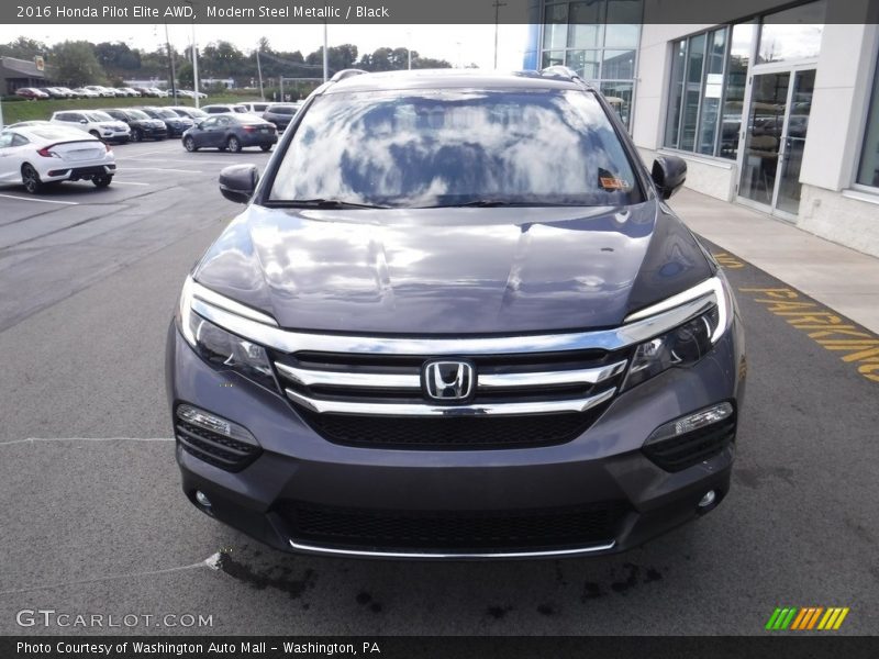 Modern Steel Metallic / Black 2016 Honda Pilot Elite AWD