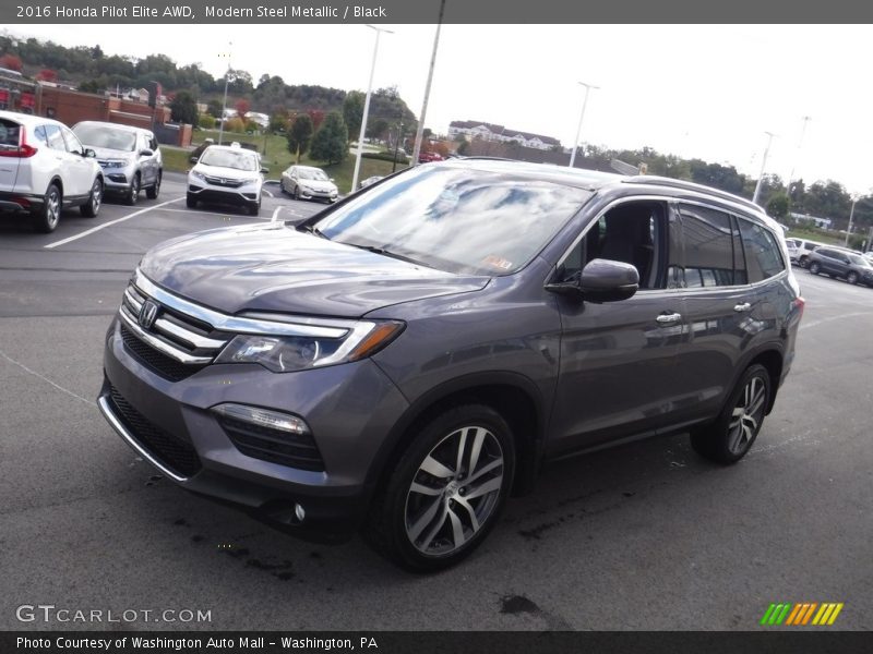 Modern Steel Metallic / Black 2016 Honda Pilot Elite AWD