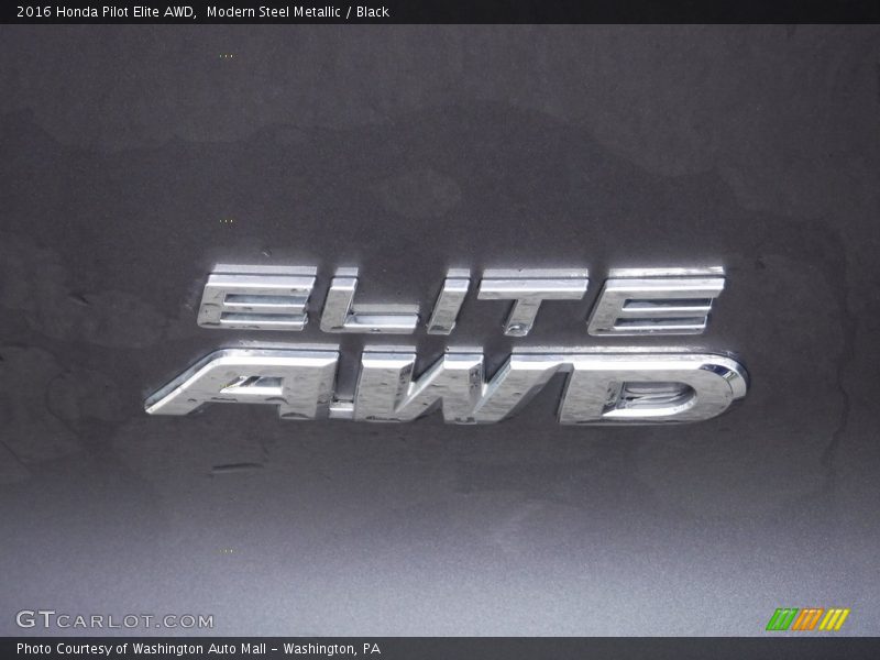 Modern Steel Metallic / Black 2016 Honda Pilot Elite AWD