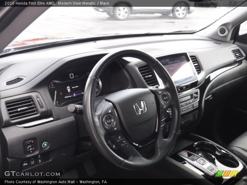 Modern Steel Metallic / Black 2016 Honda Pilot Elite AWD