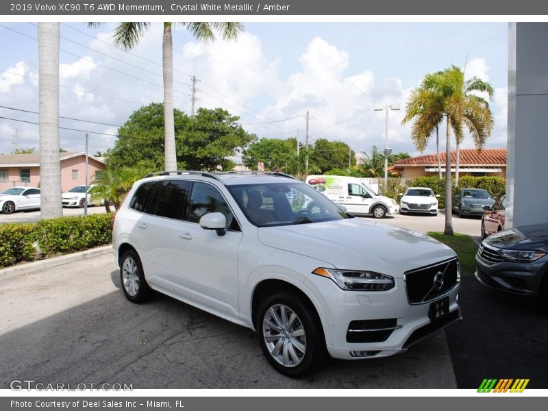 Crystal White Metallic / Amber 2019 Volvo XC90 T6 AWD Momentum