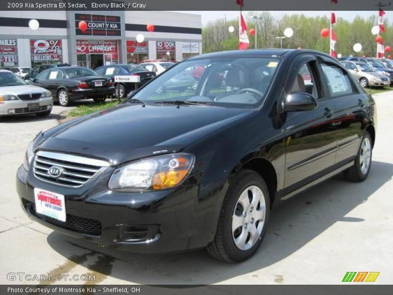 Ebony Black / Gray 2009 Kia Spectra EX Sedan