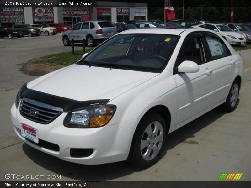 Clear White / Gray 2009 Kia Spectra EX Sedan