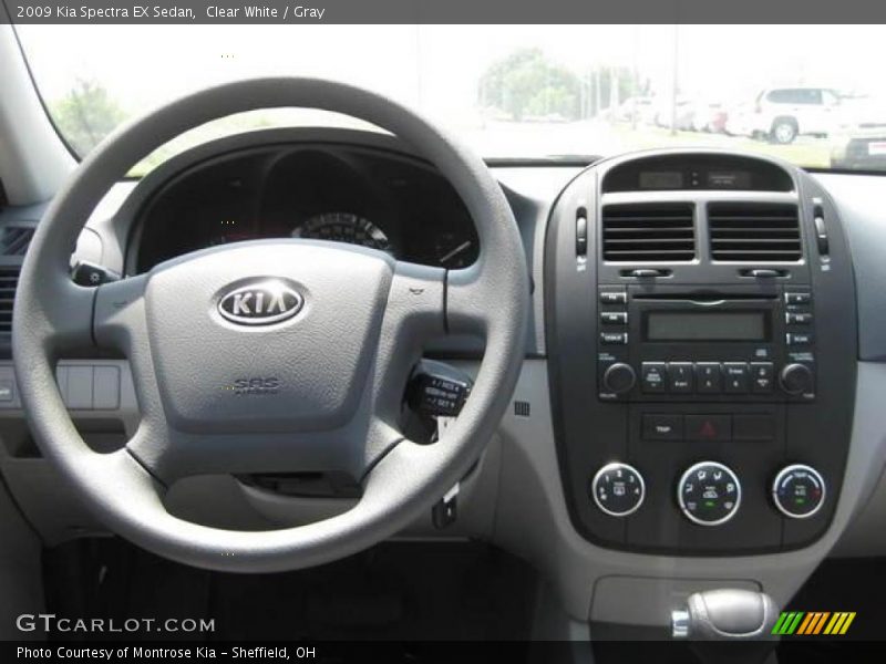 Clear White / Gray 2009 Kia Spectra EX Sedan