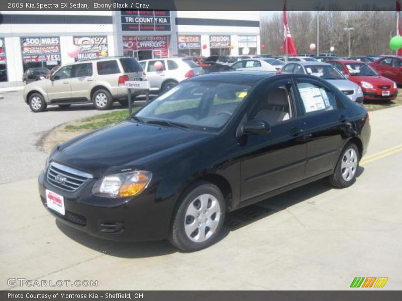 Ebony Black / Gray 2009 Kia Spectra EX Sedan