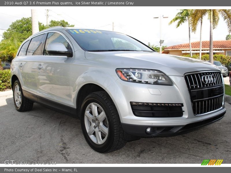 Ice Silver Metallic / Limestone Gray 2010 Audi Q7 3.6 Premium Plus quattro