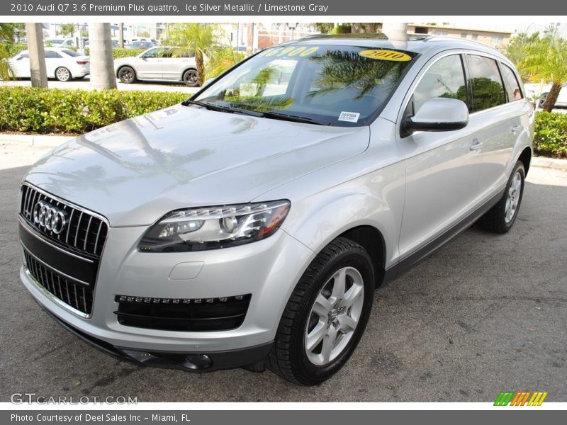 Ice Silver Metallic / Limestone Gray 2010 Audi Q7 3.6 Premium Plus quattro