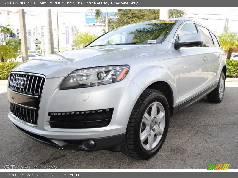 Ice Silver Metallic / Limestone Gray 2010 Audi Q7 3.6 Premium Plus quattro