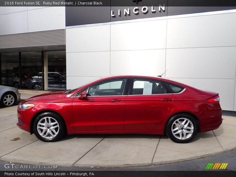 Ruby Red Metallic / Charcoal Black 2016 Ford Fusion SE