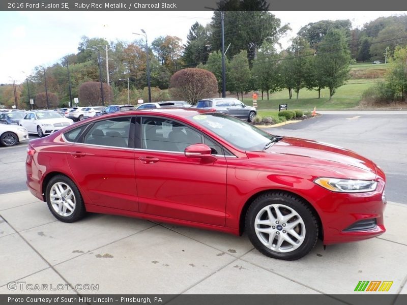 Ruby Red Metallic / Charcoal Black 2016 Ford Fusion SE