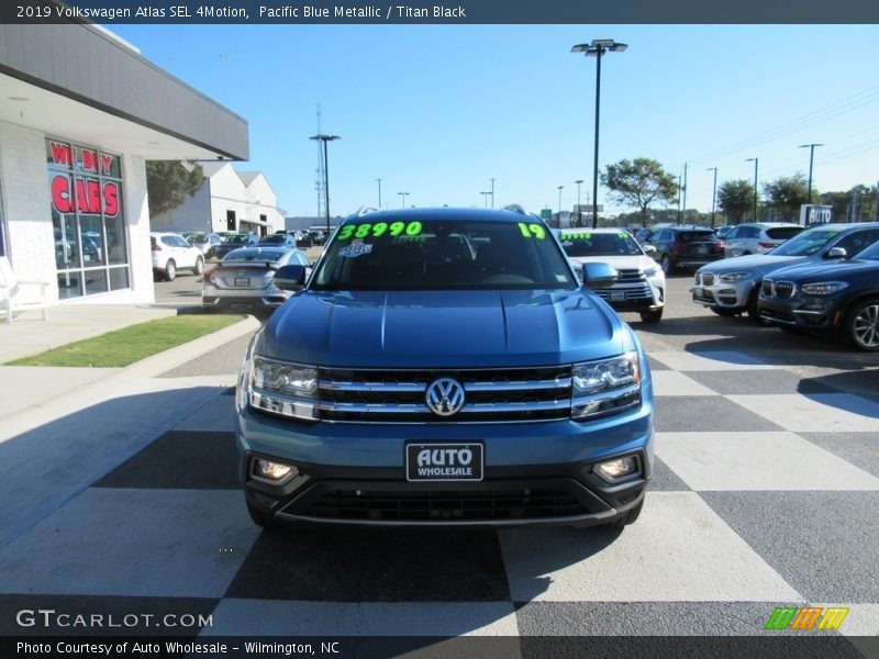 Pacific Blue Metallic / Titan Black 2019 Volkswagen Atlas SEL 4Motion
