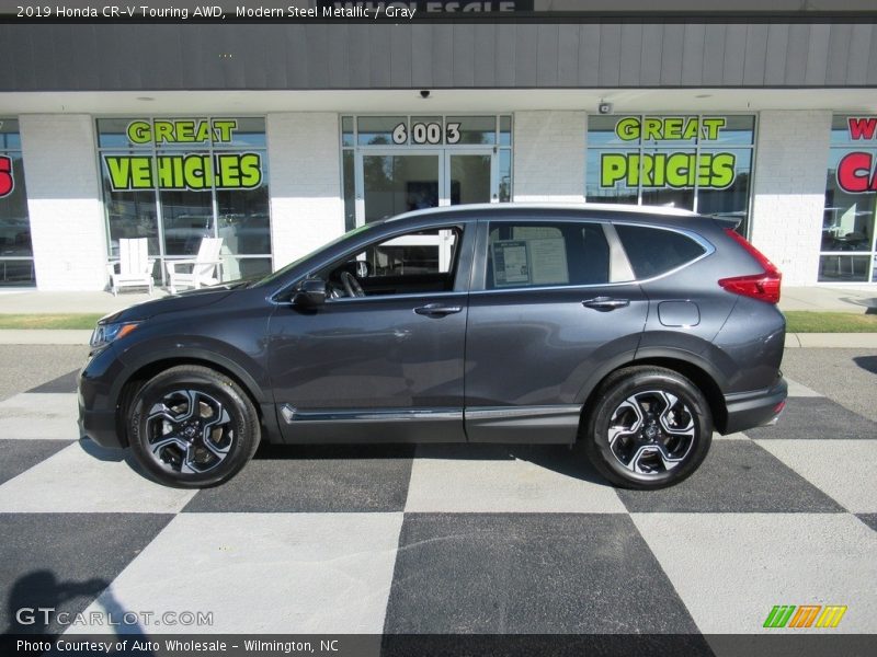 Modern Steel Metallic / Gray 2019 Honda CR-V Touring AWD