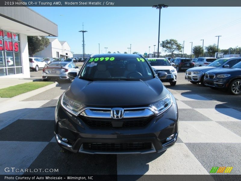 Modern Steel Metallic / Gray 2019 Honda CR-V Touring AWD