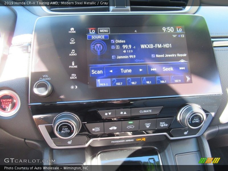 Modern Steel Metallic / Gray 2019 Honda CR-V Touring AWD