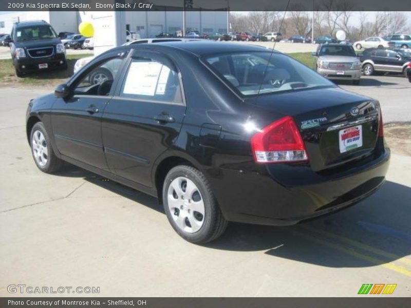 Ebony Black / Gray 2009 Kia Spectra EX Sedan