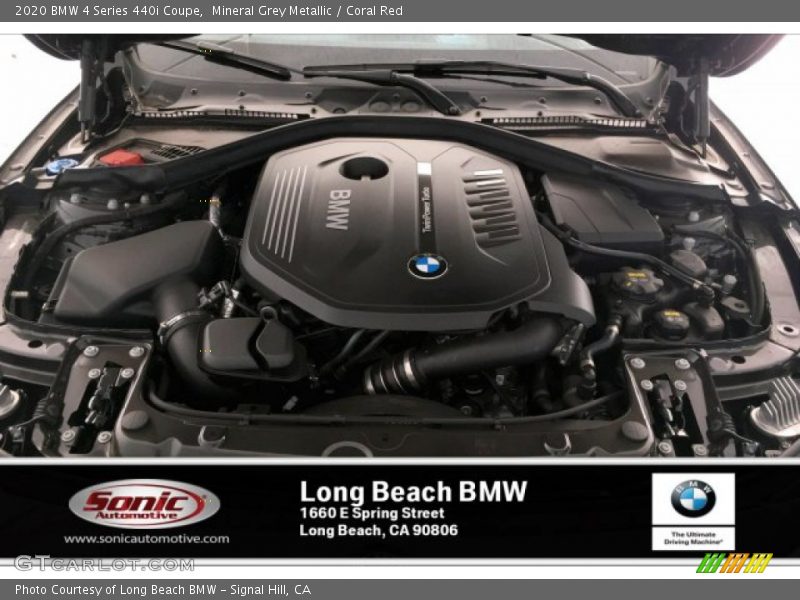 Mineral Grey Metallic / Coral Red 2020 BMW 4 Series 440i Coupe