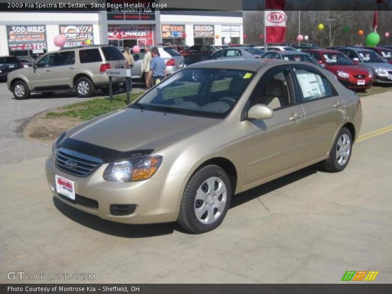 Sand Beige Metallic / Beige 2009 Kia Spectra EX Sedan