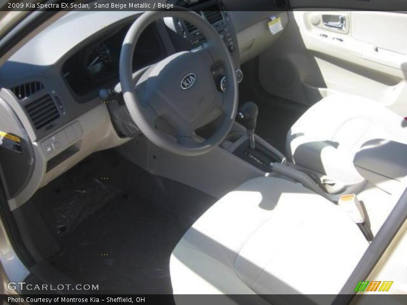 Sand Beige Metallic / Beige 2009 Kia Spectra EX Sedan