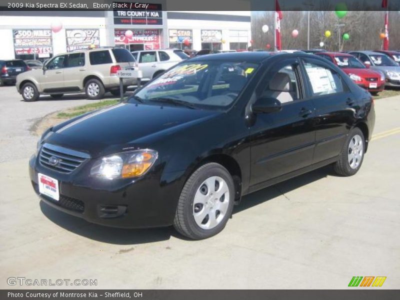 Ebony Black / Gray 2009 Kia Spectra EX Sedan