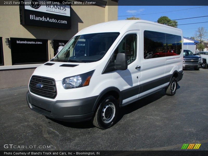 Oxford White / Pewter 2015 Ford Transit Van 250 MR Long