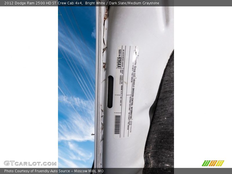 Bright White / Dark Slate/Medium Graystone 2012 Dodge Ram 2500 HD ST Crew Cab 4x4