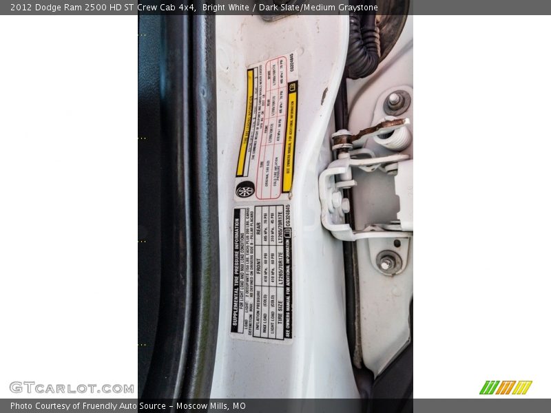 Bright White / Dark Slate/Medium Graystone 2012 Dodge Ram 2500 HD ST Crew Cab 4x4