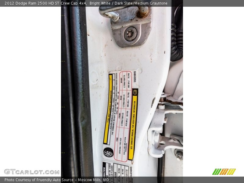 Bright White / Dark Slate/Medium Graystone 2012 Dodge Ram 2500 HD ST Crew Cab 4x4