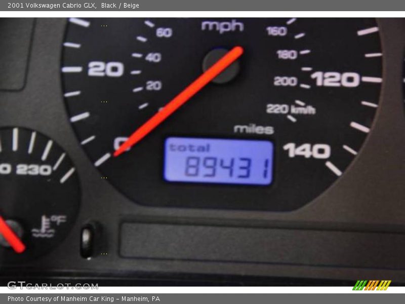 Black / Beige 2001 Volkswagen Cabrio GLX