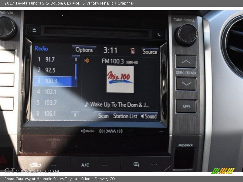 Silver Sky Metallic / Graphite 2017 Toyota Tundra SR5 Double Cab 4x4